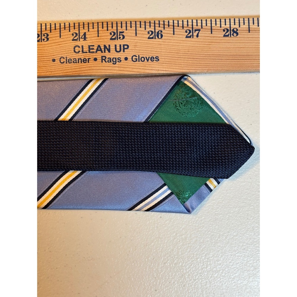 Tommy Hilfiger Men's Silk Stripe Necktie‎ Blue Yellow White Black Formal Note! - Picture 3 of 12
